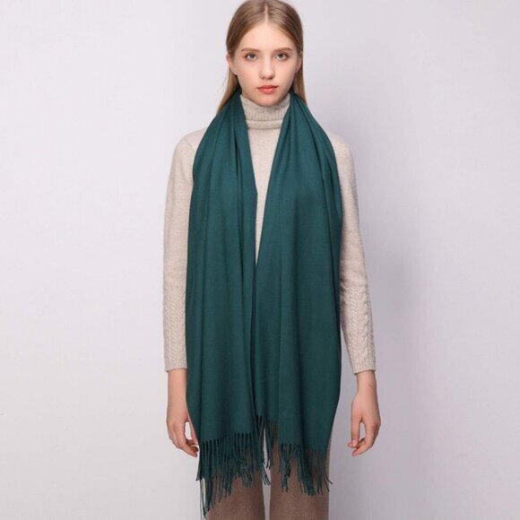 ⚡Women's Green Pashmina Shawls Evening Dress Bridesmaid Winter Warm Long Scarf - Picture 2 of 7